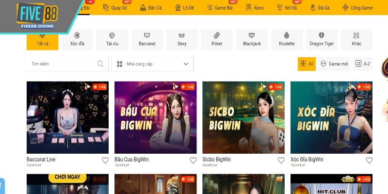 Thông tin cơ bản về sảnh Casino Five88